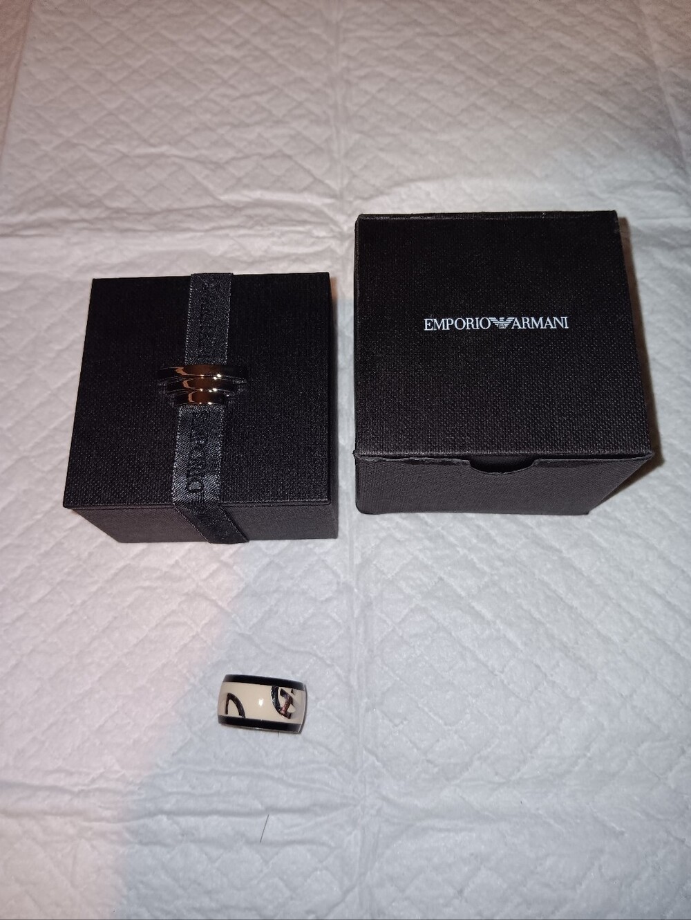 Emporio Armani Logo Ring Size 10 With Box